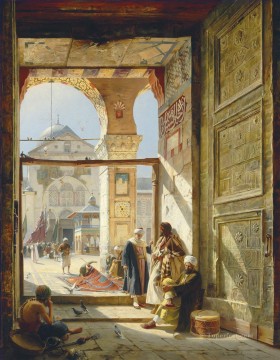 宗教的 Painting - ダマスカスの大ウマイヤド・モスクの門 グスタフ・バウアーンファインド 東洋学者ユダヤ人